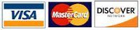 A visa mastercard and discover logo on a white background