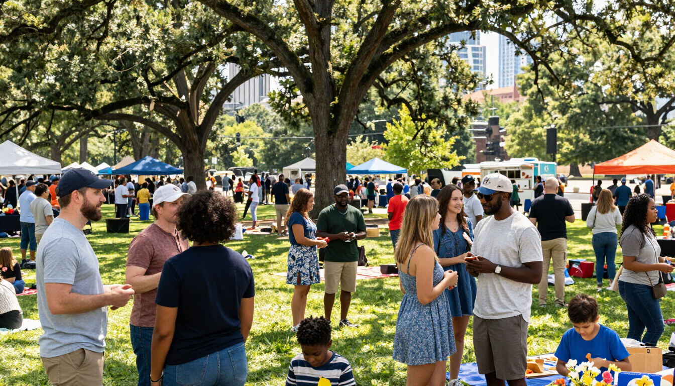 Crowd at a community event in Atlanta