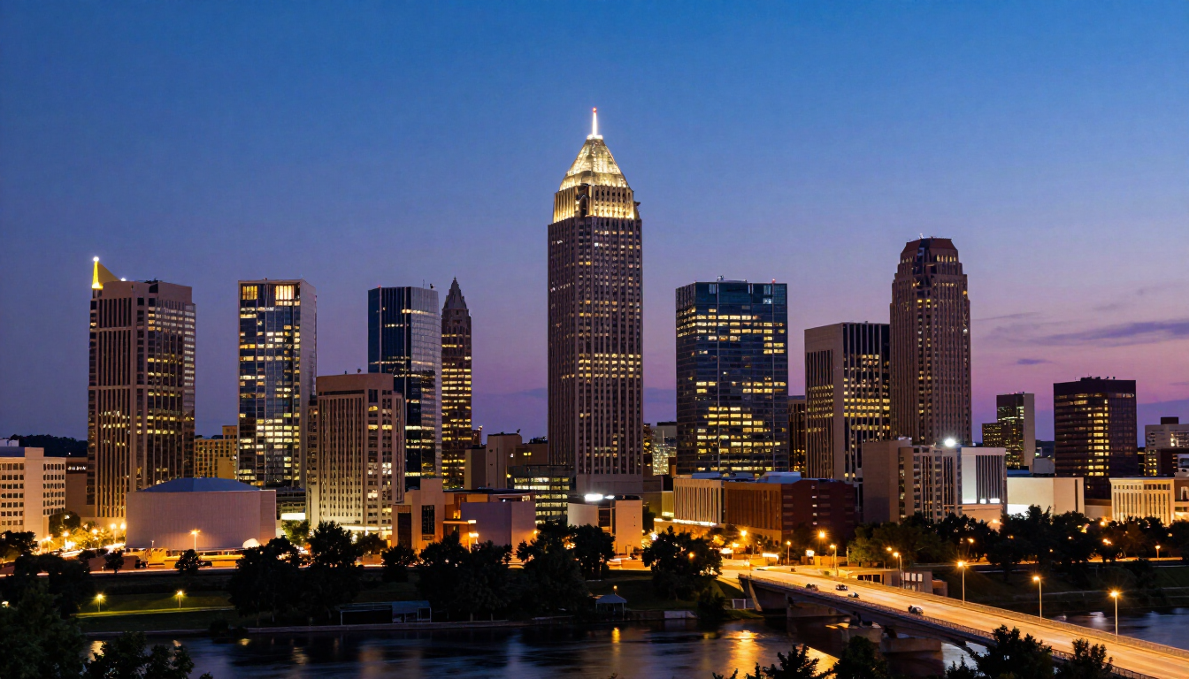 Atlanta skyline at dusk