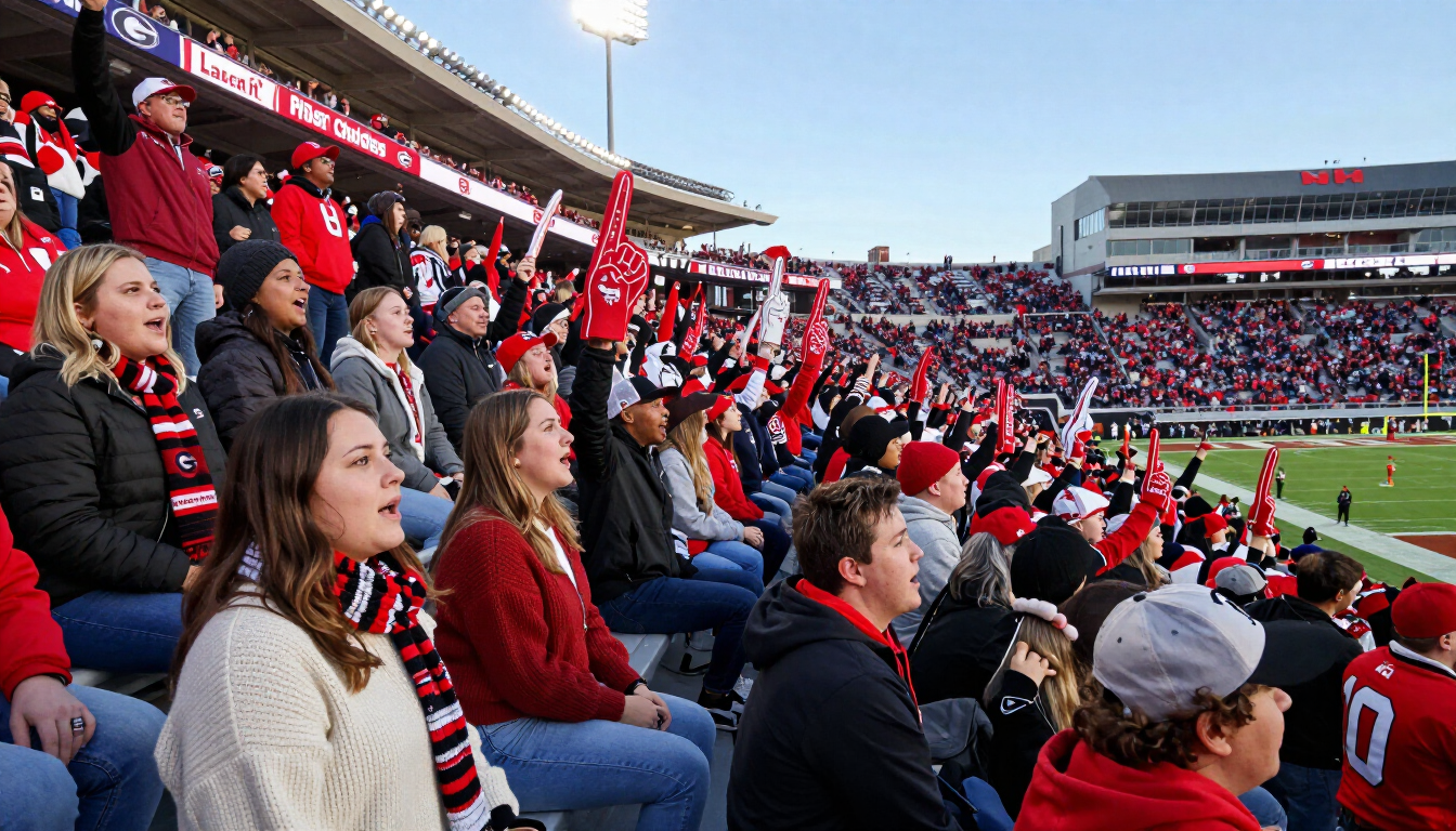 College football game day crowd