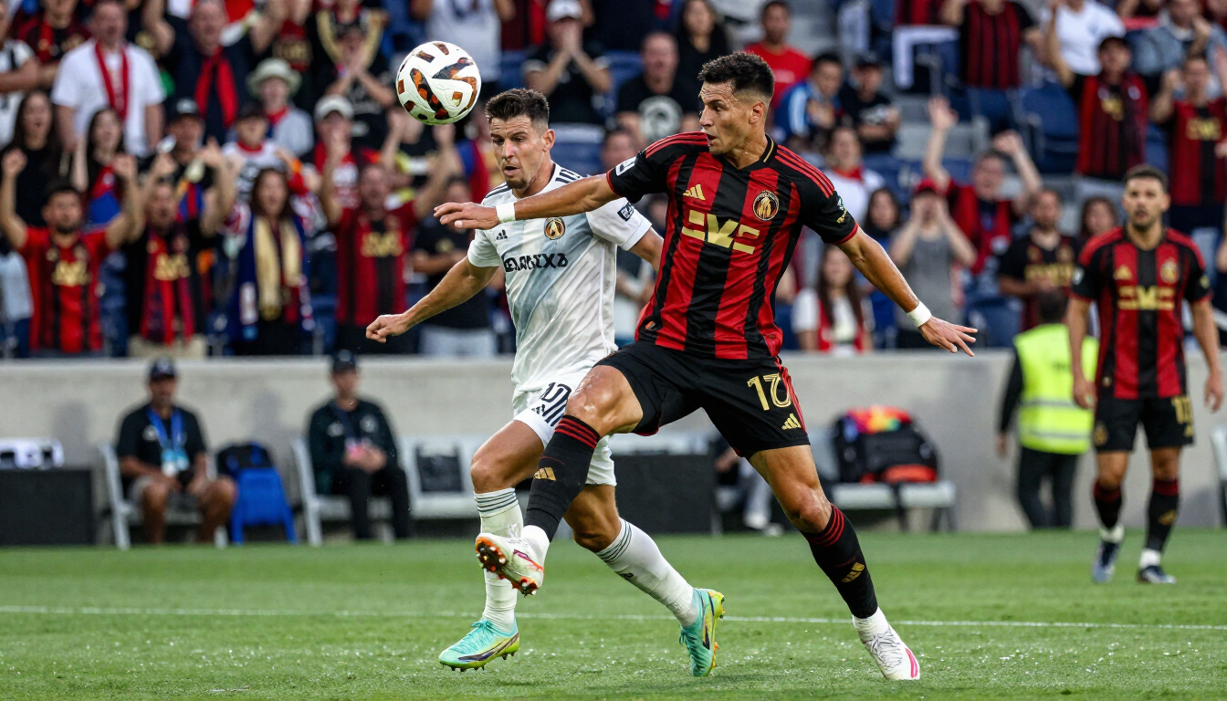Soccer match action shot