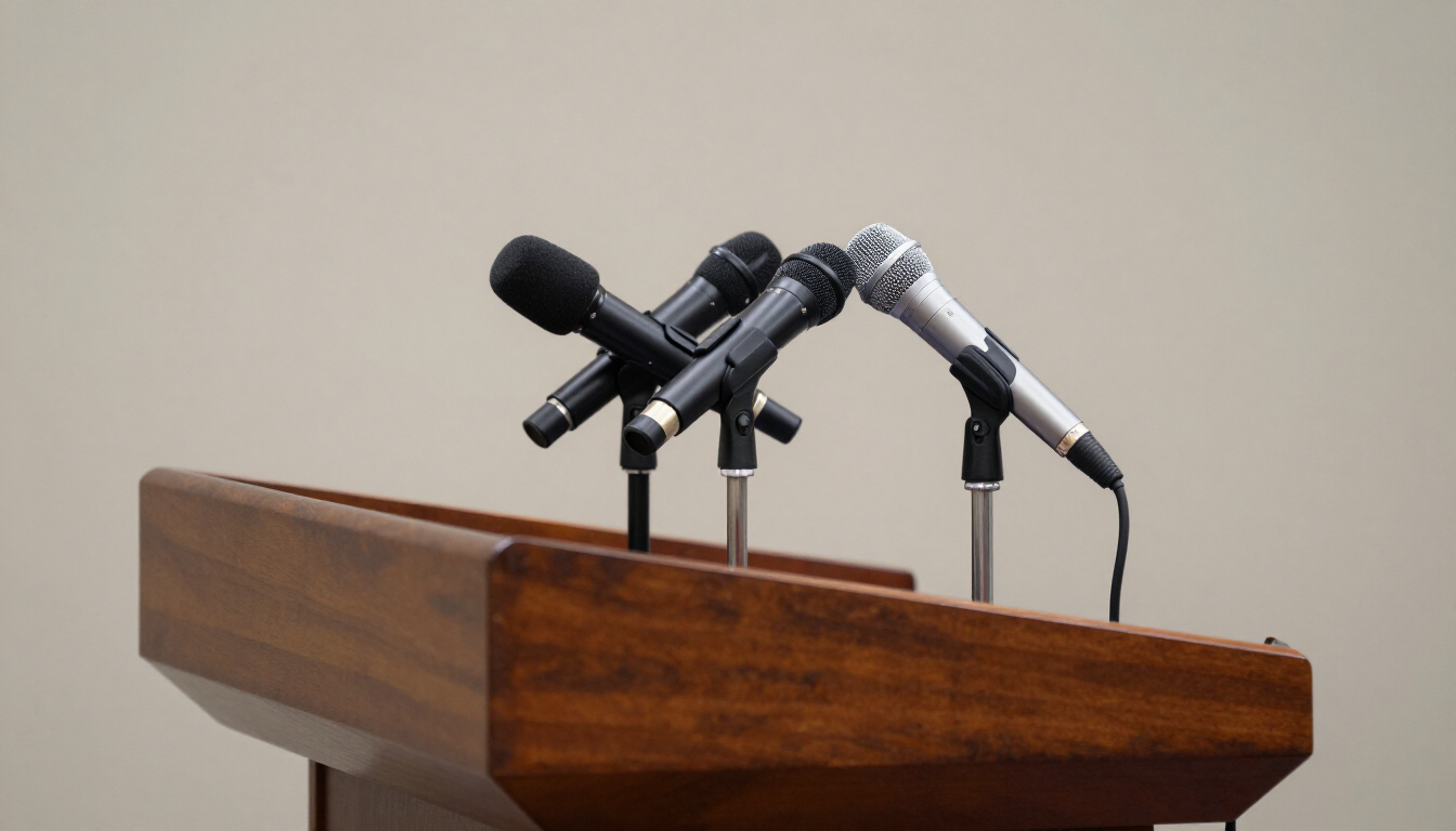 Press conference podium