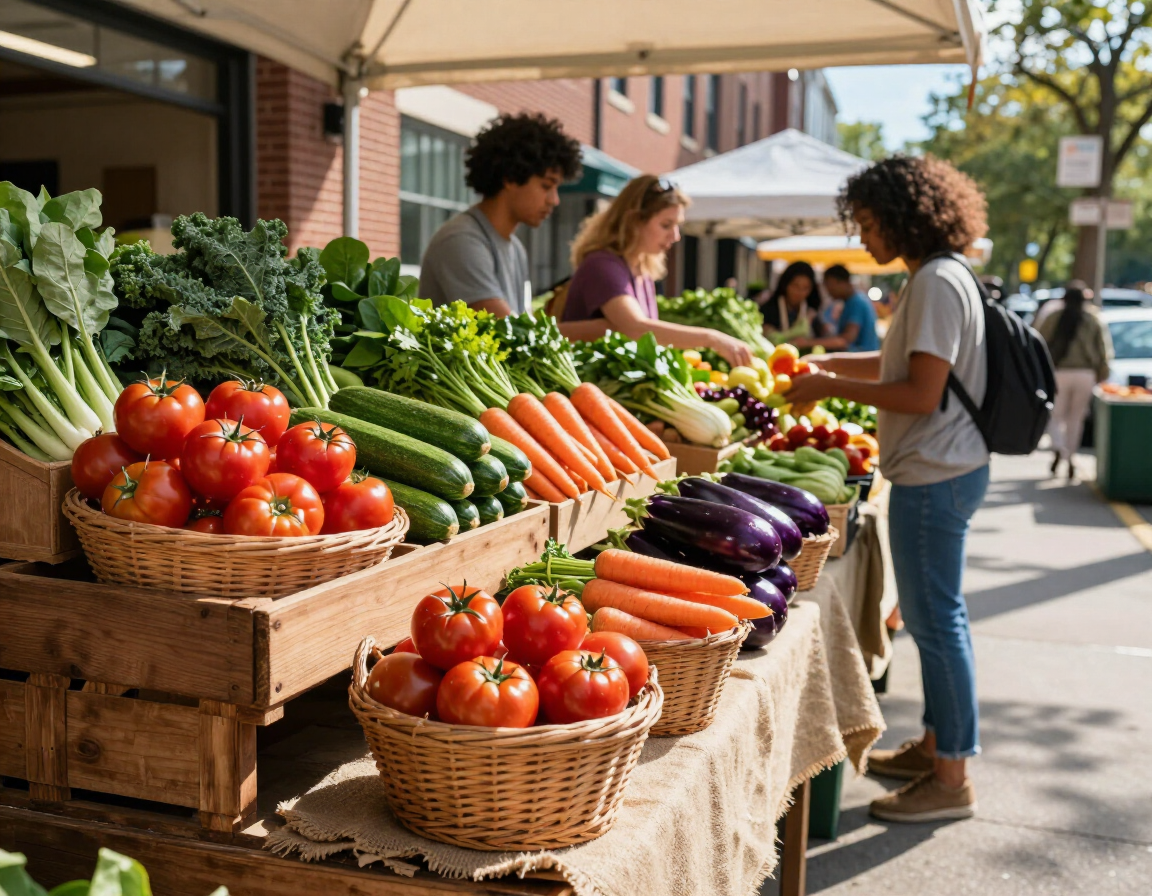 Farmers market stall in West End Atlanta