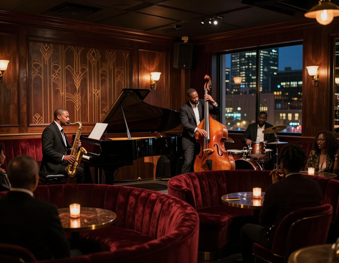 Jazz club interior in downtown Atlanta