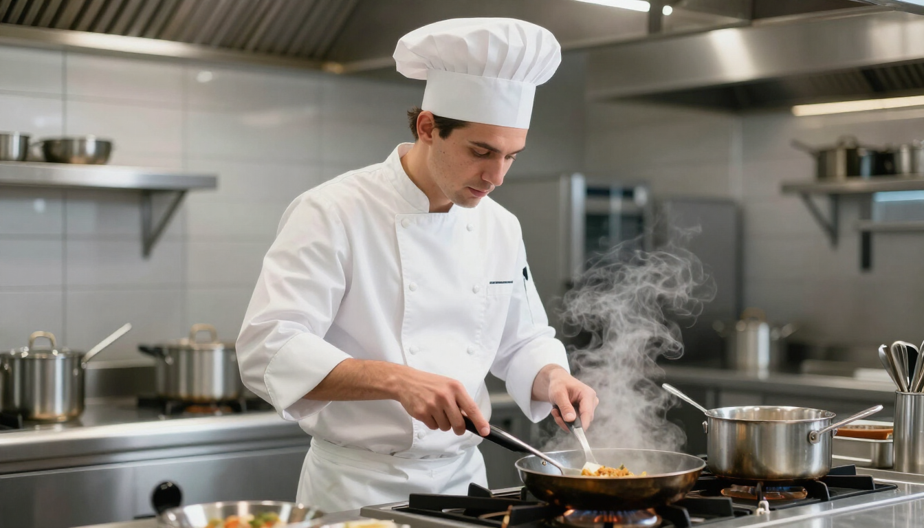 Chef Daniel Osei in kitchen