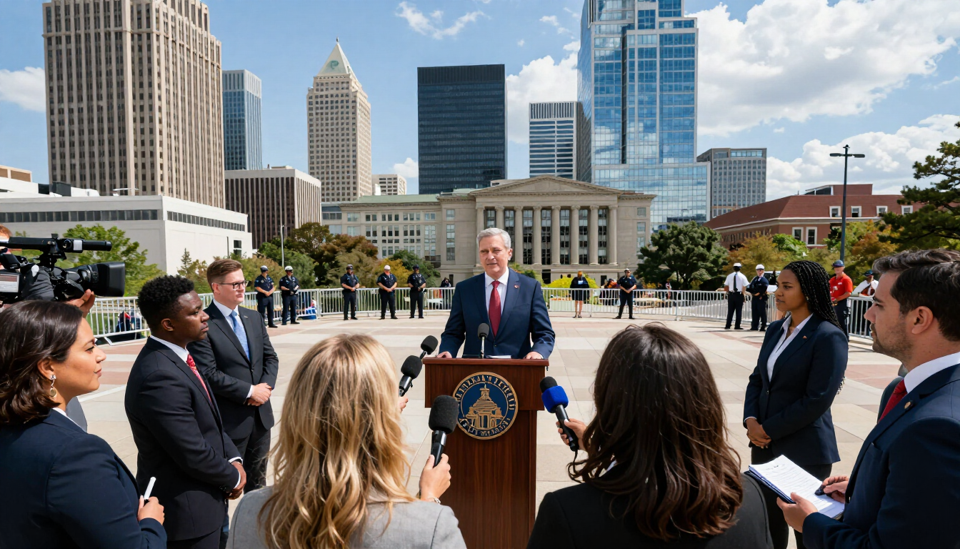 Press conference at Atlanta City Hall