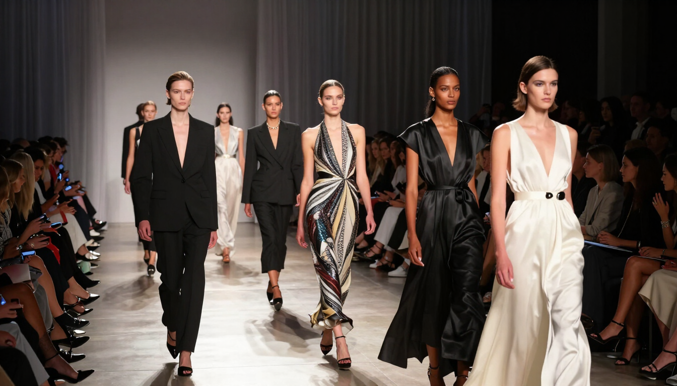 Runway fashion show with models