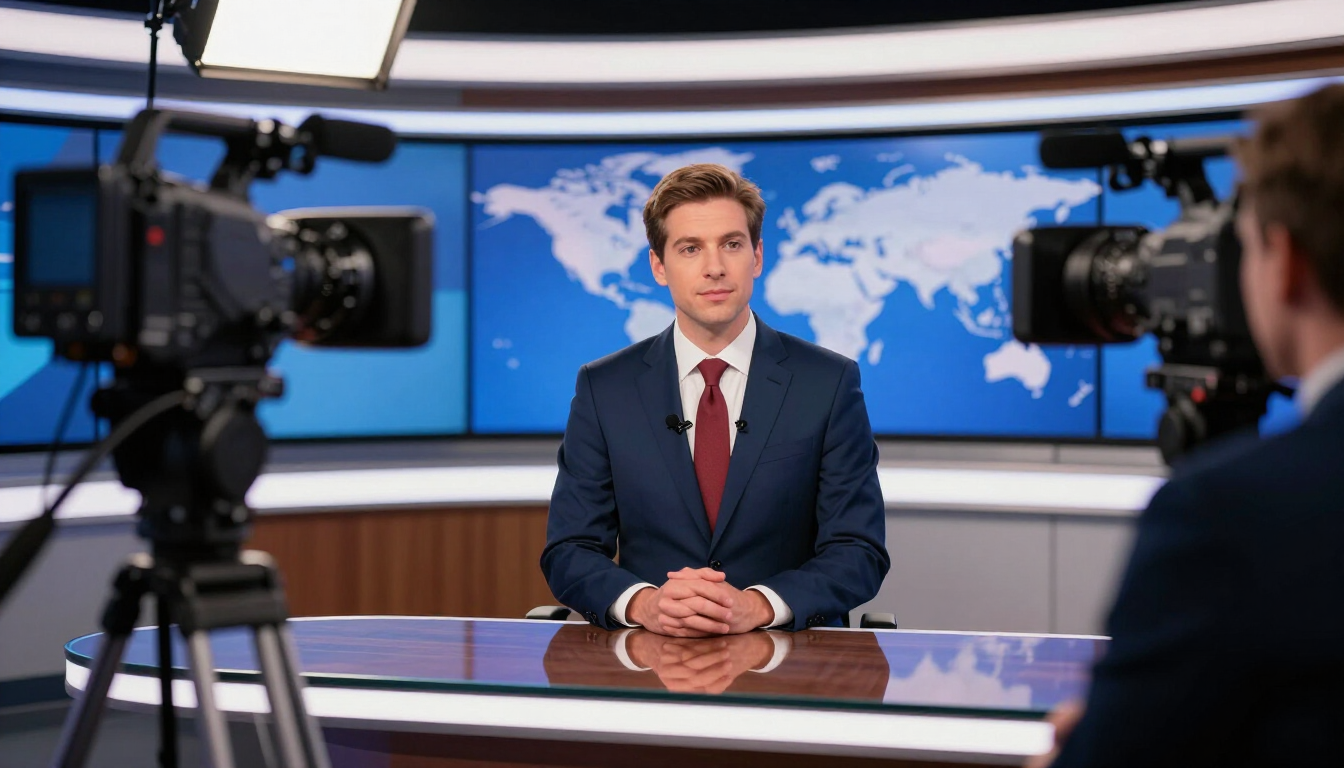 Candidate interviewed in a studio