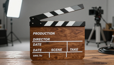 Film set clapperboard