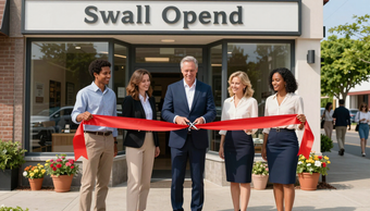 Small business ribbon-cutting ceremony