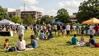 Community event crowd in Atlanta