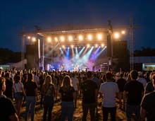 Concert stage with crowd