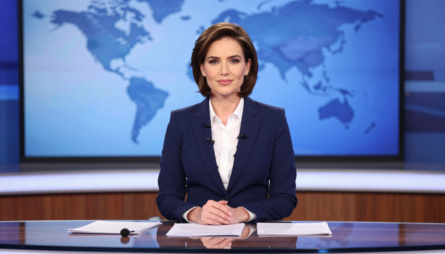 News anchor at desk