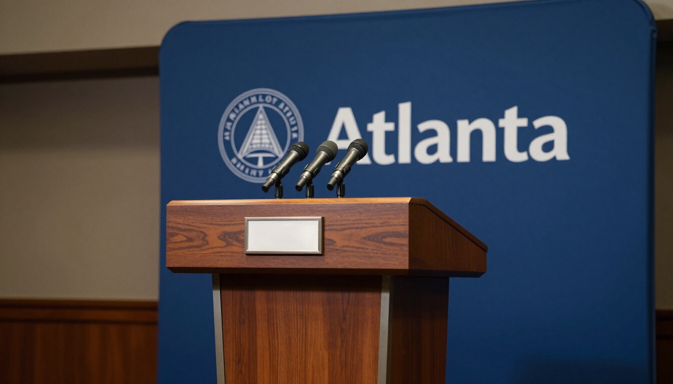 Press conference podium
