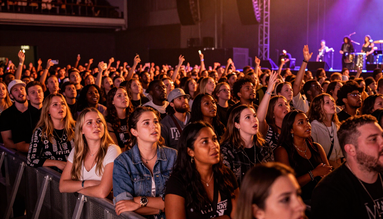 Concert crowd at an Atlanta music venue