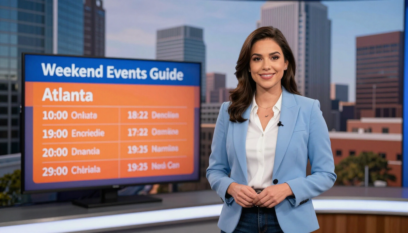 Weekend events guide host on camera