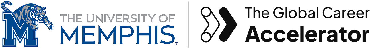 The University of Memphis and The Global Career Accelerator logos