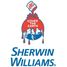 Sherwin-Williams logo with red paint bucket and “Cover the Earth” slogan above blue company name