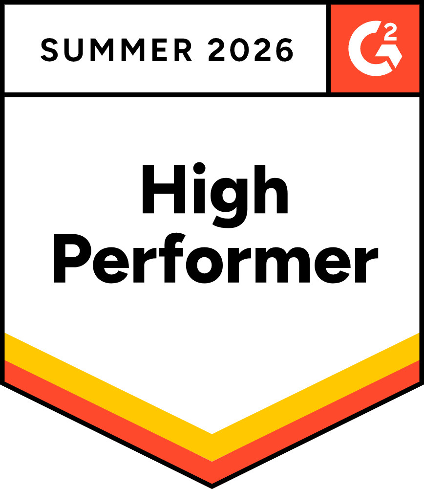 Summer 2026 High Performer badge with orange and yellow chevron border