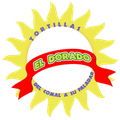 Logo featuring a yellow sun graphic with a red ribbon banner reading 