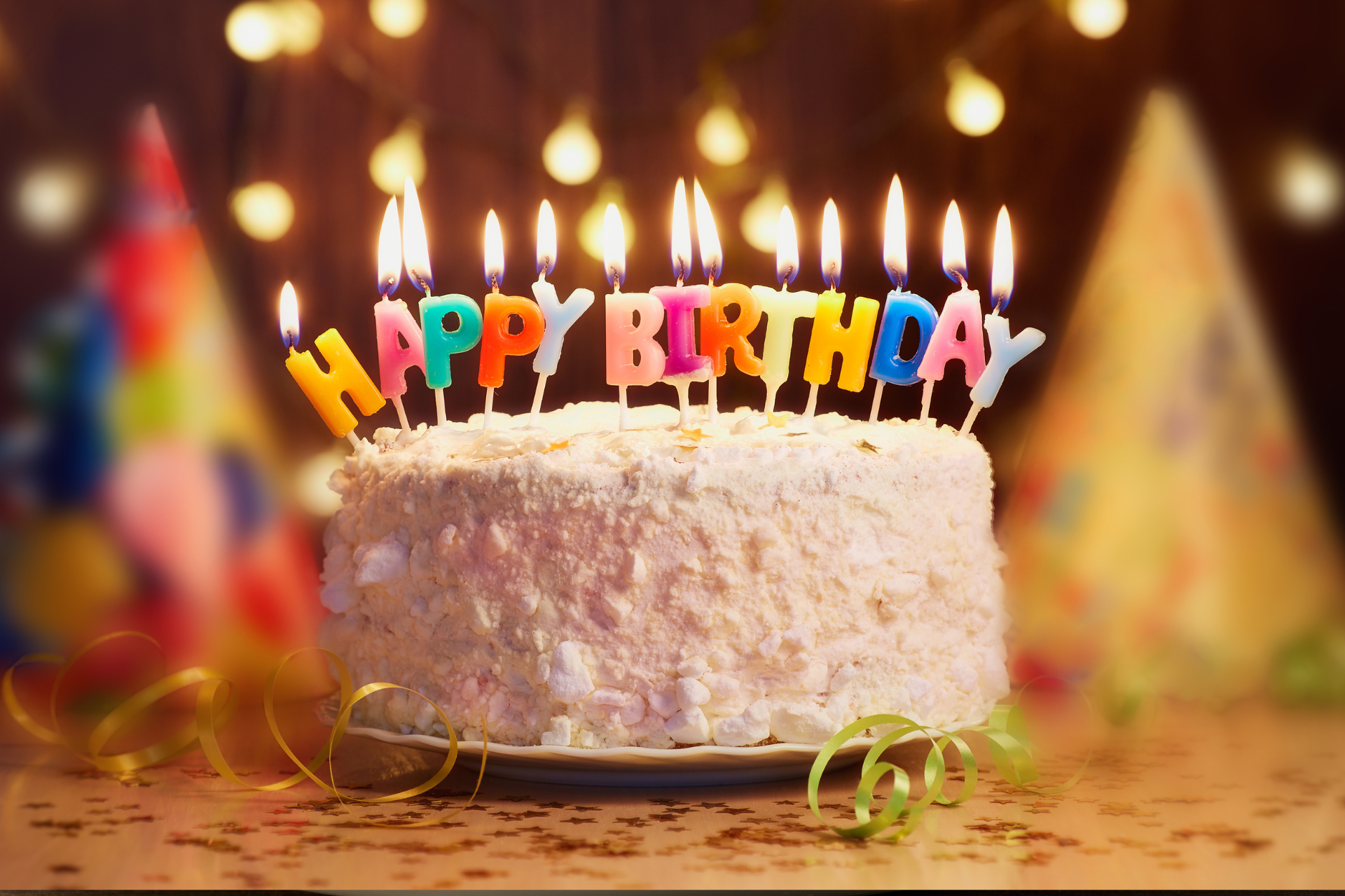 A white frosted cake with 