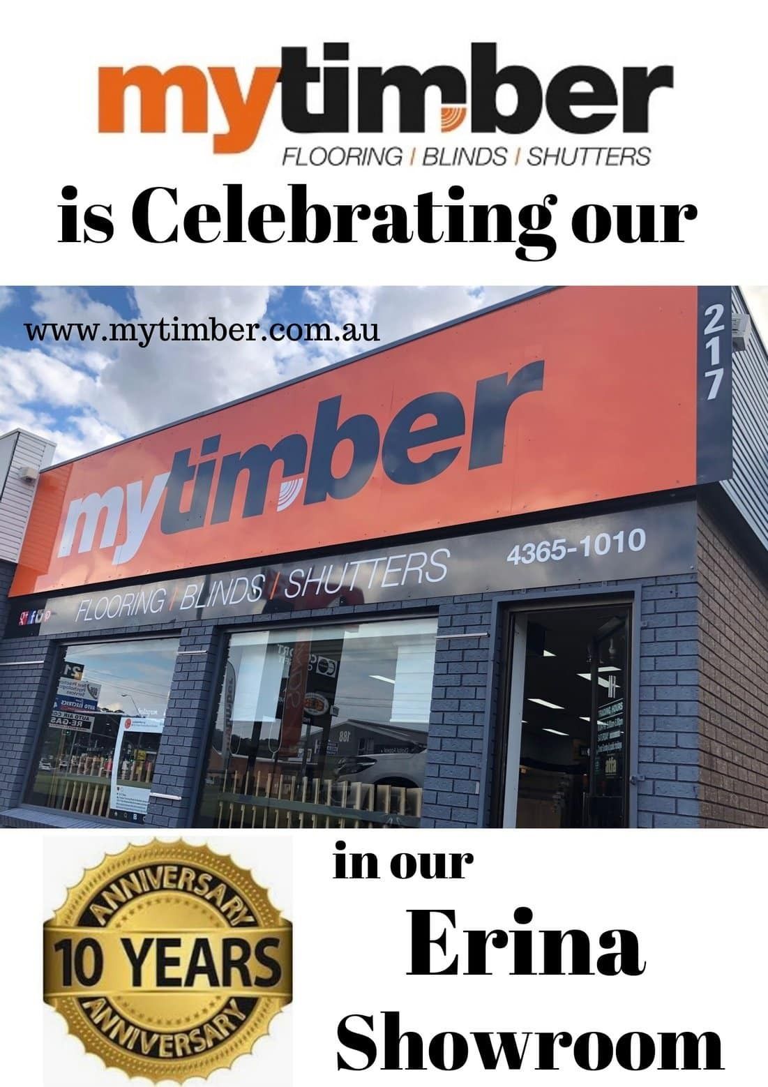 My Timber Store in Erina Celebrates Its 10th Anniversary — My Timber Flooring Blinds & Shutters in Erina, NSW