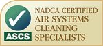 ASCS logo with green checkmark and text: “NADCA Certified Air Systems Cleaning Specialists.”