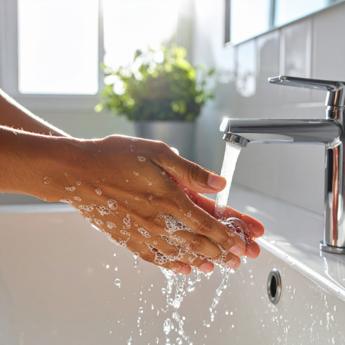 Plumber looking for plumbing parts and equipment in warehouse in Lancaster