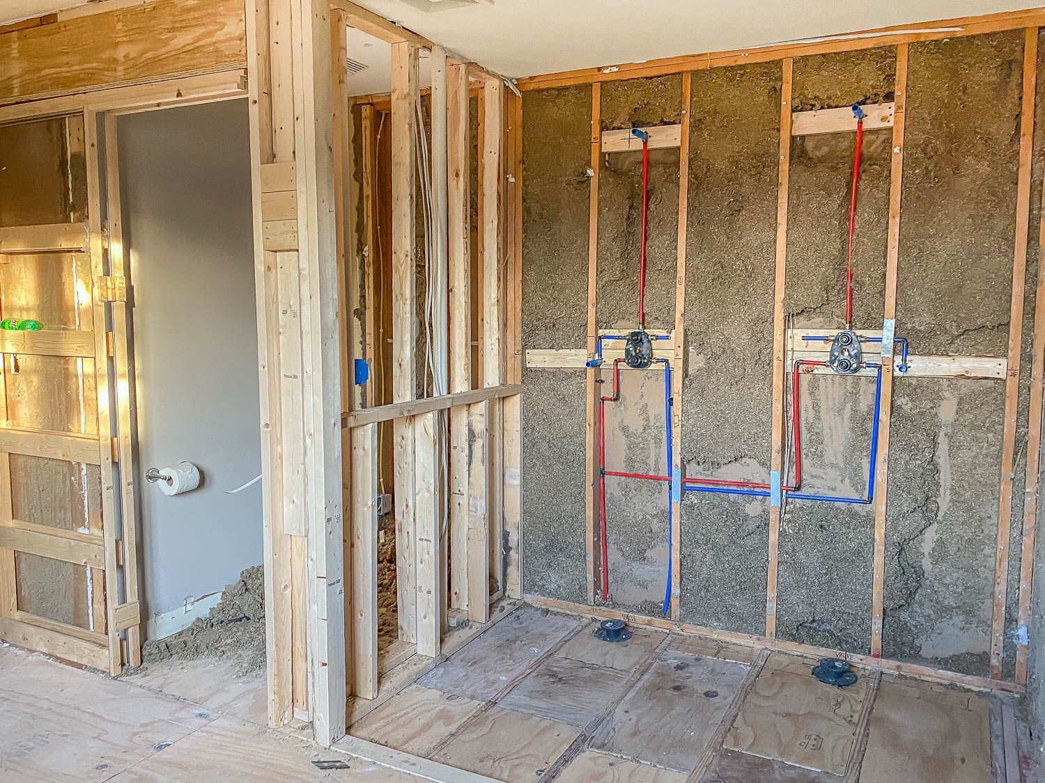 rough-in plumbing for bathroom remodel