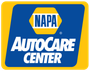 NAPA AutoCare Center logo on a blue and yellow sign