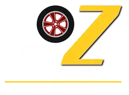 Yellow Z logo with a black-and-red wheel icon and a thin yellow line underneath