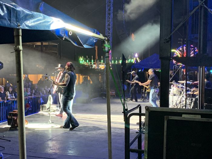 band playing live music on stage