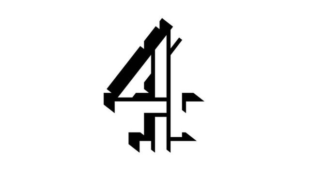 Black stylized number 4 on a white background