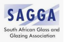 SAGGA logo with blue letters and the words South African Glass and Glazing Association