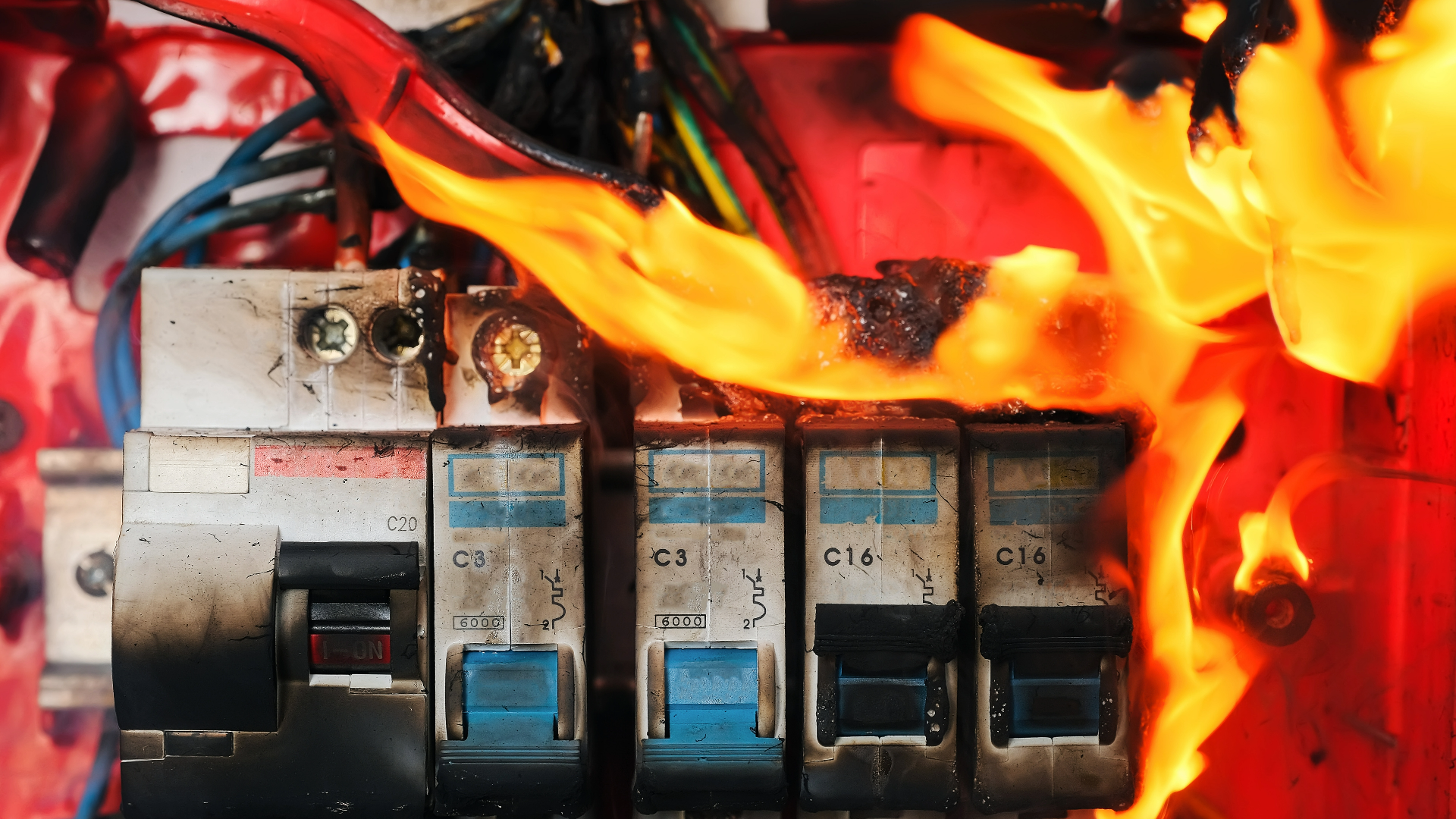 Electrical breakers for lighting circuits have caught fire and the breakers are melting