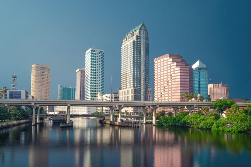Aerial overview of Sarasota Florida