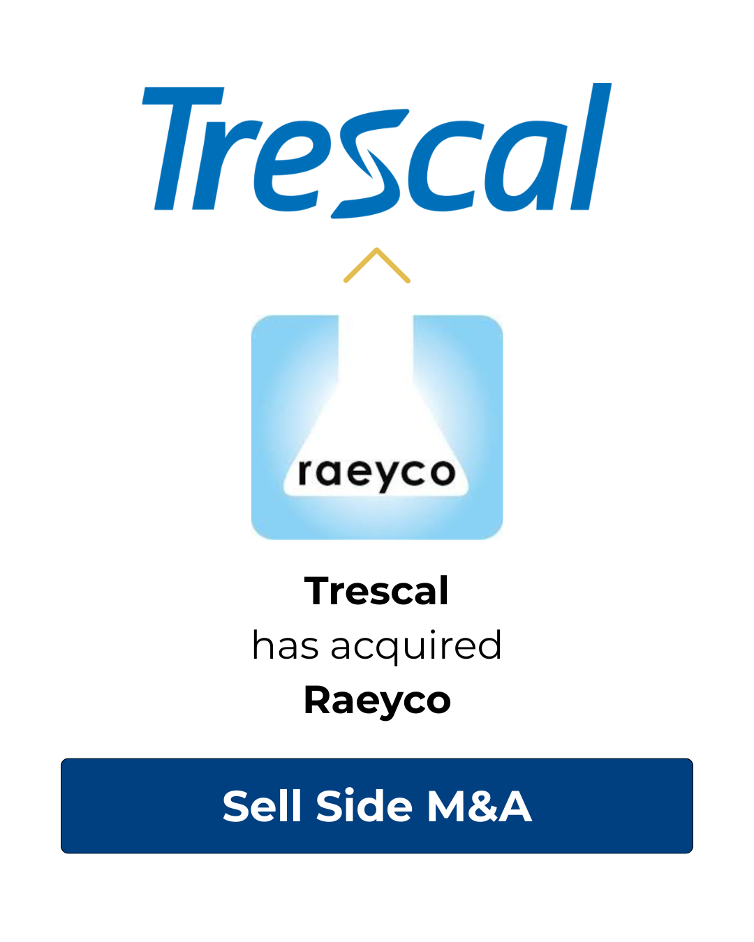 Trescal acquired Raeyco, blue logo with arrow,