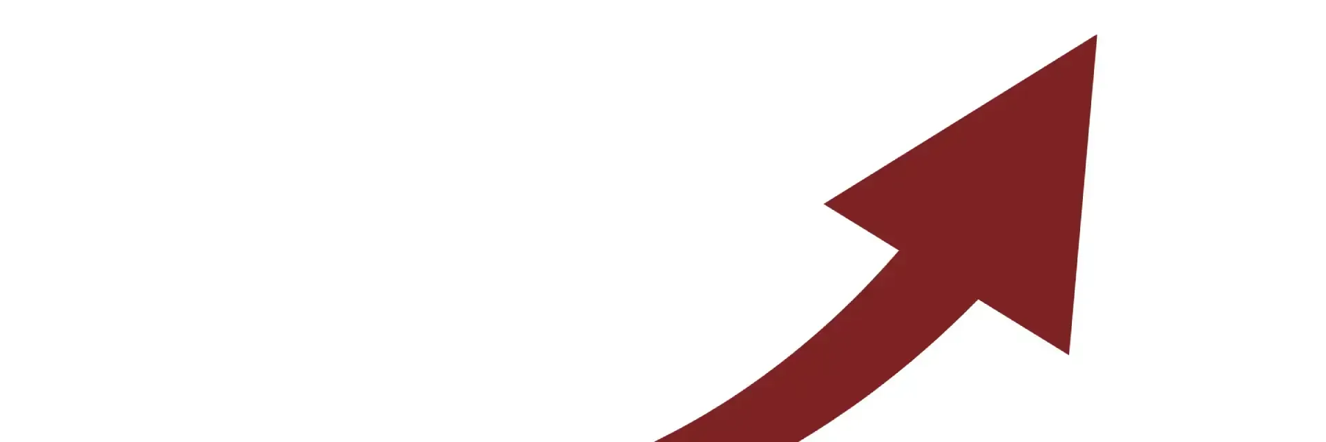 A curved, maroon arrow pointing upward.