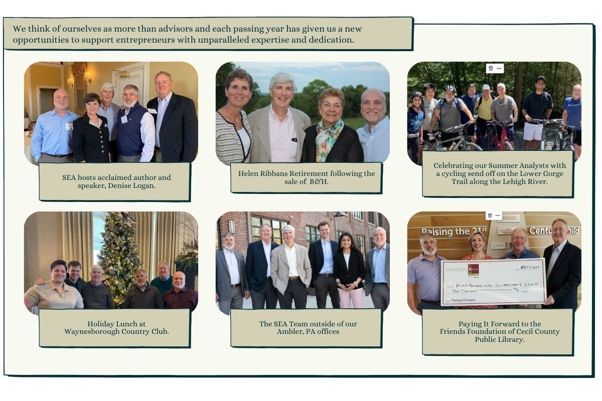 Collage of community photos: groups of people smiling, various settings.