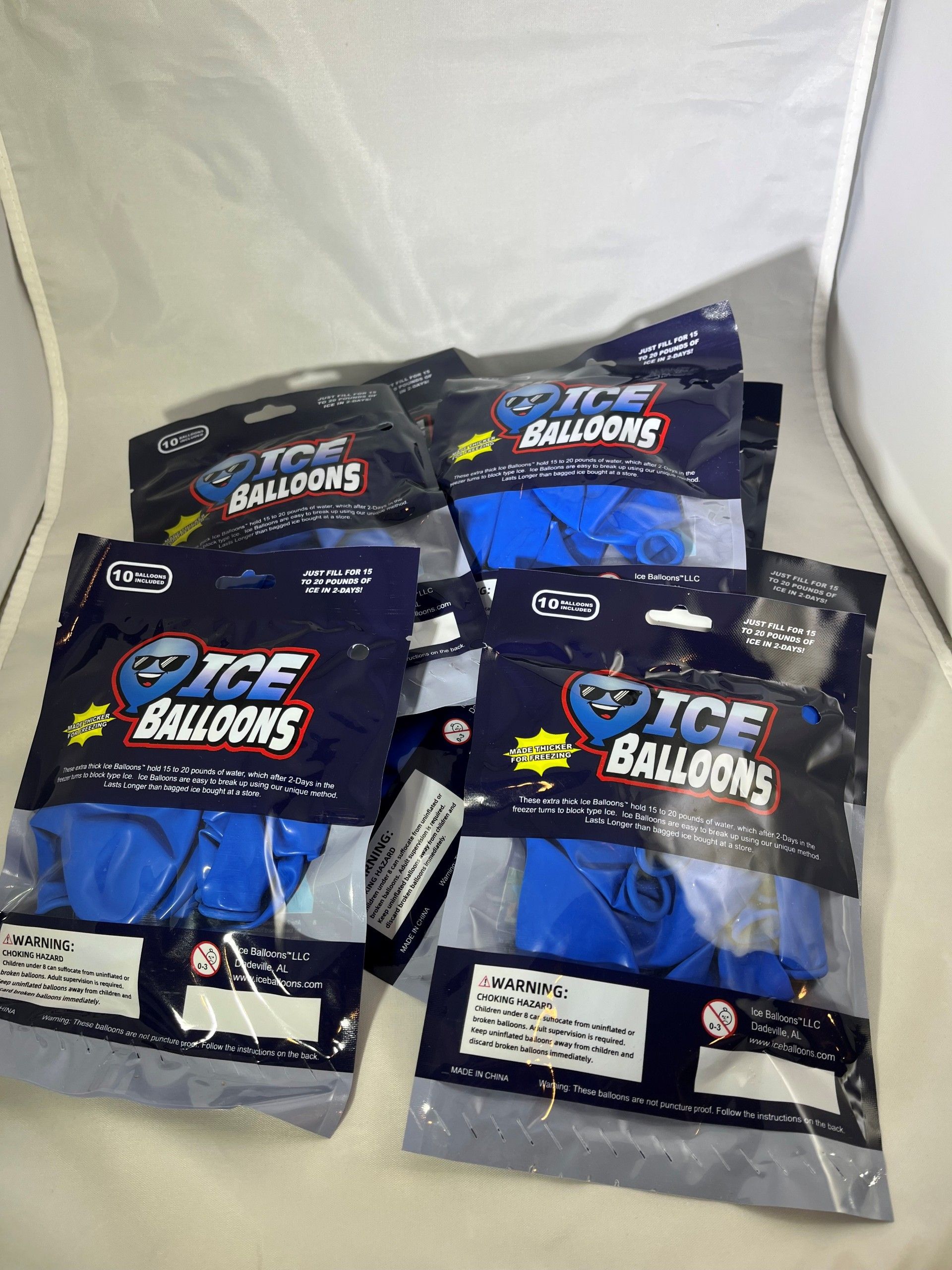 Six sealed packages of blue 
