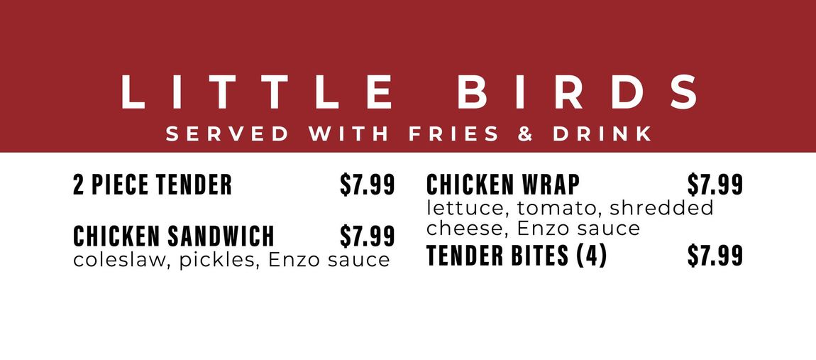 Menu for 