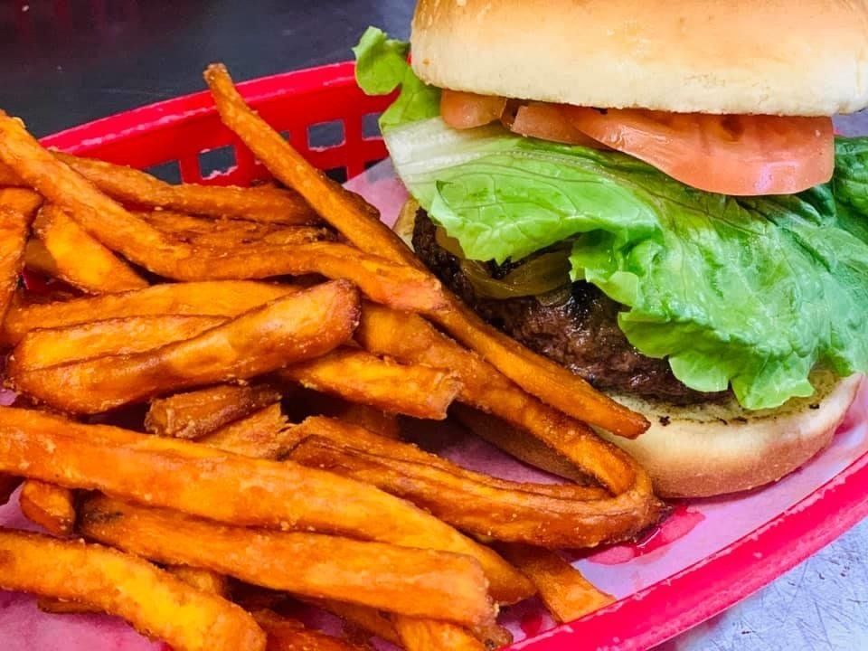 Delicious Burger at Deacon's Restaurant Wauconda, IL