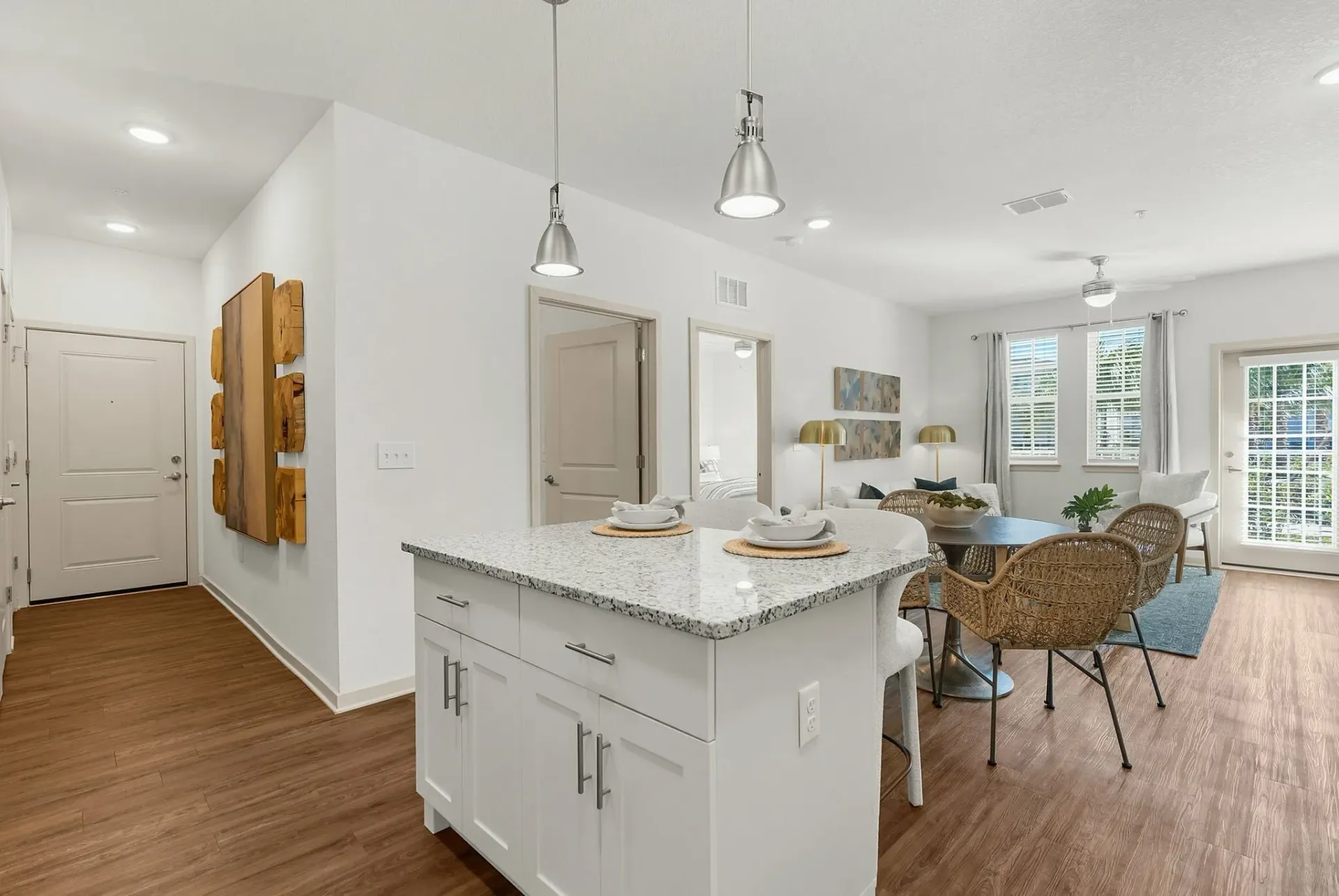 Experience the inviting ambiance of this chic open-concept living space, perfect for relaxation and entertaining.