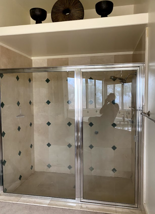 Image of outdated shower stall