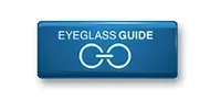 Blue “Eyeglass Guide” button with a white eyeglasses icon
