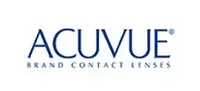 ACUVUE brand contact lenses logo in blue text on a white background