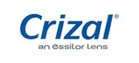 Crizal logo with blue text and tagline “an essilor lens”