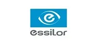 Essilor logo with blue eye icon and gray wordmark