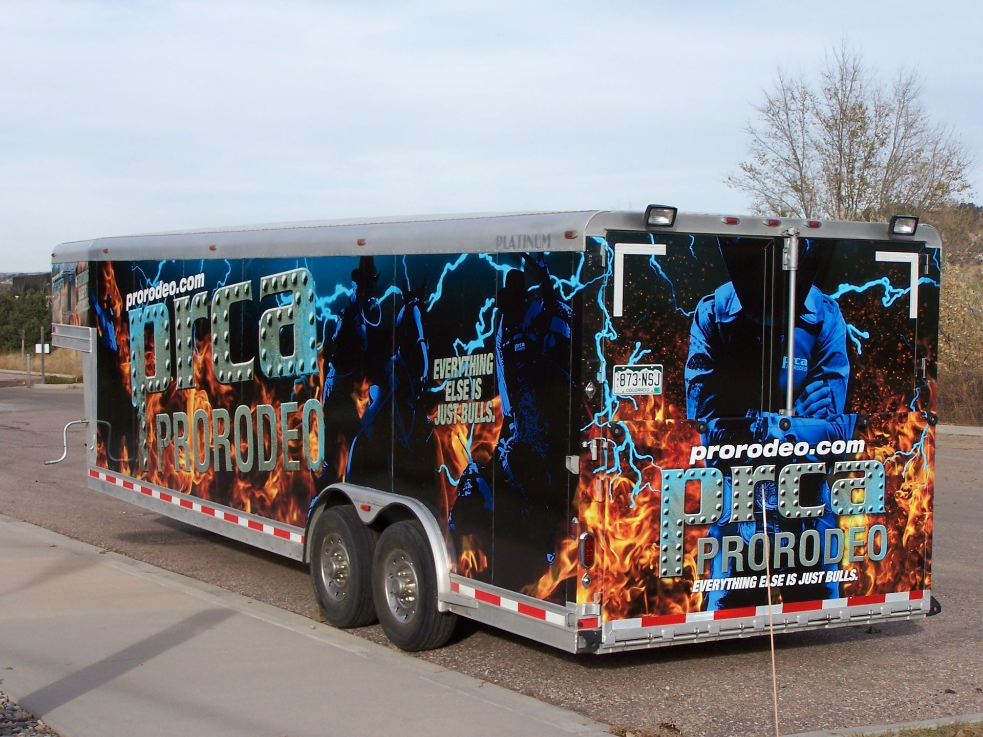 PRCA Pro Rodeo Full size pull Trailer wrap Arvada Colorado