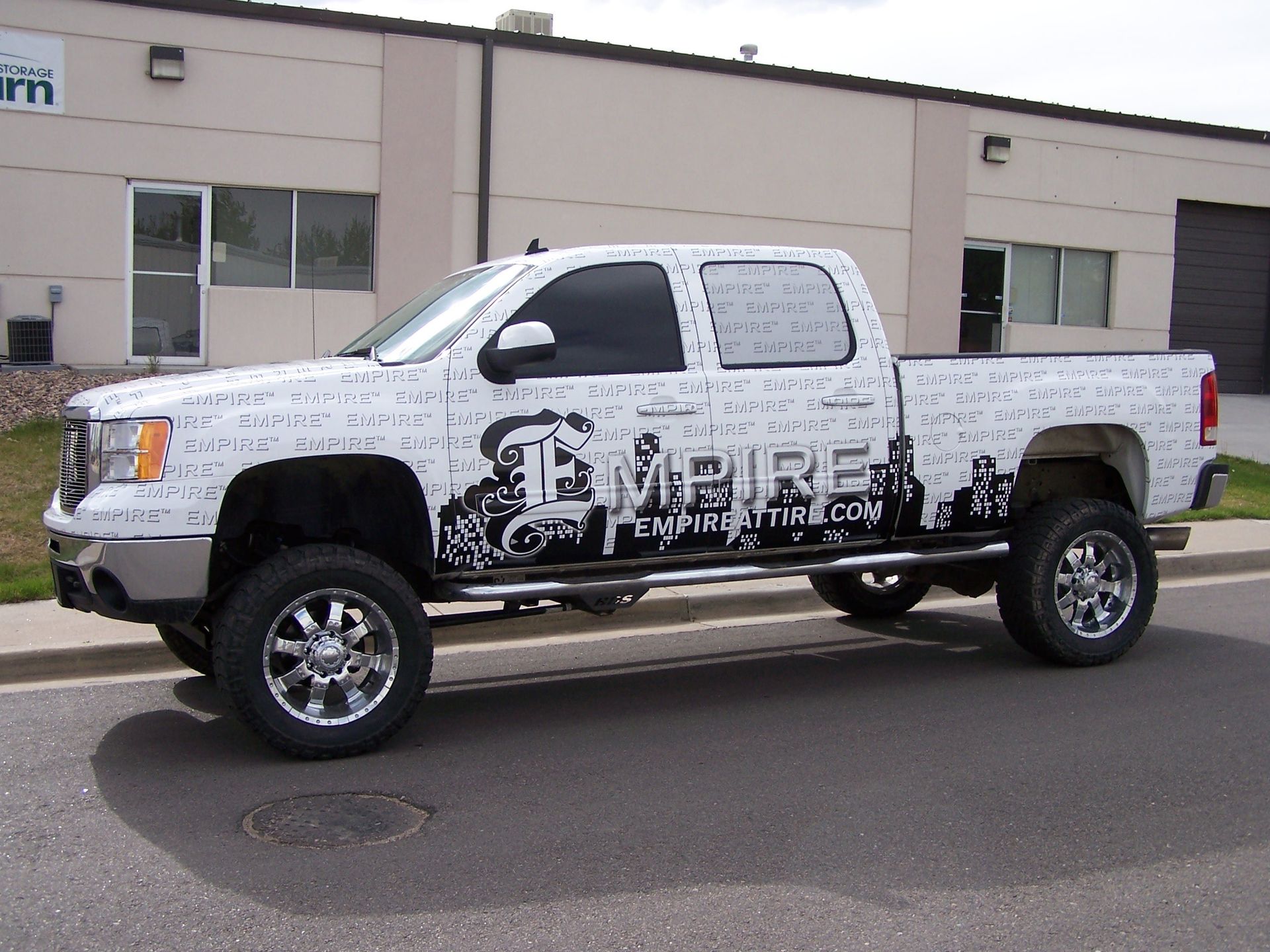Empire Attire GMC Sierra full white wrap Broomfield Colorado